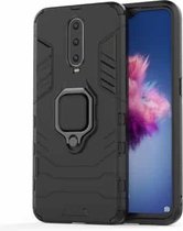 PC + TPU schokbestendige beschermhoes voor OPPO R17 Plus, met magnetische ringhouder (zwart)