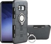 Voor Galaxy S8 2 in 1 kubus PC + TPU beschermhoes met 360 graden draaien zilveren ringhouder (grijs)