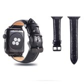 Struisvogel huidtextuur lederen polshorloge band voor Apple Watch Series 3 & 2 & 1 42 mm (zwart)