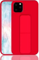 Voor iPhone 11 Pro Max schokbestendige pc + TPU beschermhoes met polsband en houder (rood)