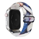 Etnische stijl gesp horlogeband voor Apple Watch Series 6 & SE & 5 & 4 40 mm / 3 & 2 & 1 38 mm (blauw wit)