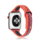 Regenboog siliconen horlogeband voor Apple Watch Series 6 & SE & 5 & 4 40 mm / 3 & 2 & 1 38 mm (rood)