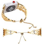 LIEFDE gevormde armband roestvrij stalen horlogeband voor Apple Watch Series 3 & 2 & 1 42 mm (goud)