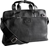 Laptoptas leer - zwart - met Ipad vak - Torino - Raw leathers
