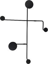 Industriële kapstok DAMIAN - Zwart - Metaal - 36 x 28 x 6 cm