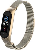 Milanees Smartwatch bandje - Geschikt voor Xiaomi Mi Band 6 Milanese band - retro goud - Strap-it Horlogeband / Polsband / Armband