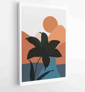 Mountain and Botanical wall art vector set. Earth tones landscapes wallpaper 3 - Moderne schilderijen – Vertical – 1924982615 - 40-30 Vertical