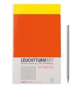 Leuchtturm1917 Double A5 Medium Jottbook Squared /Geruit Orange / Lemon(set van 2)