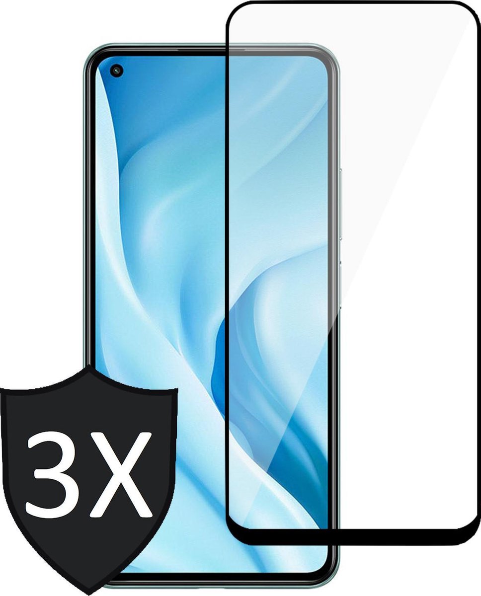 Screenprotector geschikt voor Xiaomi Mi 11 Lite - Full Screen Protector - 3 Stuks