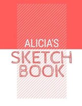 Alicia's Sketchbook: Personalized red sketchbook with name