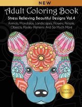 Adult Coloring Book: Stress Relieving Beautiful Designs (Vol. 4)