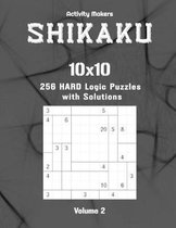 Shikaku Puzzle Book: 10x10: 256 Hard Logic Puzzles: Volume 2