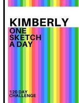 Kimberly: Personalized colorful rainbow sketchbook with name
