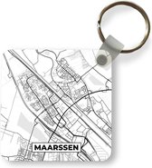 Porte-clés - Cadeaux à distribuer - Carte - Maarssen - Zwart - Wit - Plastique