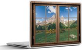 Laptop sticker - 12.3 inch - Doorkijk - Berg - Natuur - 30x22cm - Laptopstickers - Laptop skin - Cover