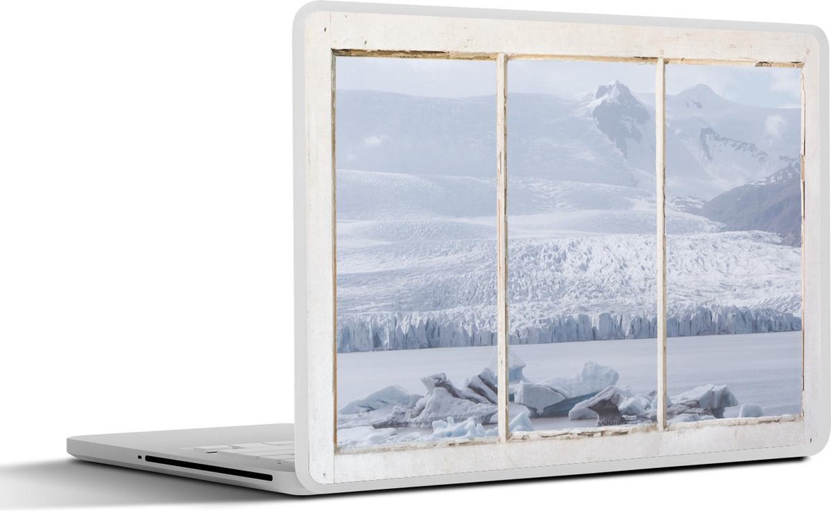 Laptop sticker - 15.6 inch - Doorkijk - Sneeuw - IJs - 36x27,5cm - Laptopstickers - Laptop skin - Cover