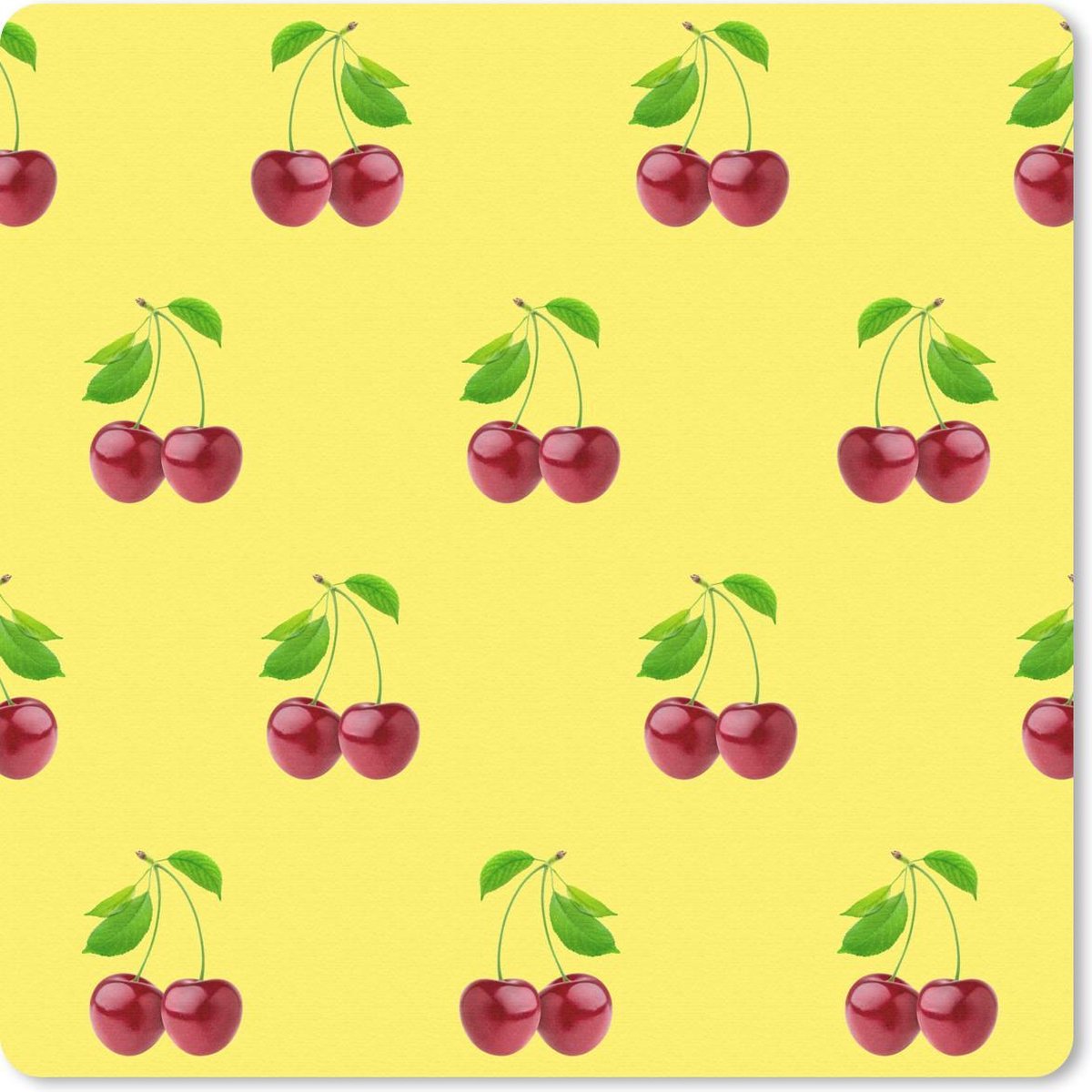 Muismat 30x30 cm - Mousepad Kersen - Illustratie - Rood - Muismatten