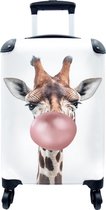 Koffer - Giraffe - Kauwgom - Roze - 35x55x20 cm - Handbagage - Trolley - Fotokoffer