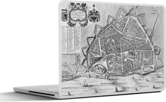 Autocollant pour ordinateur portable - 13,3 pouces - Plan de la ville - Nimègue - Antique