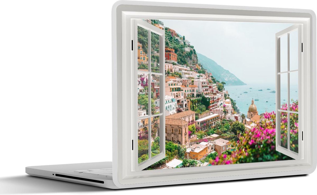 Laptop sticker - 12.3 inch - Doorkijk - Vakantie - Water - 30x22cm - Laptopstickers - Laptop skin - Cover
