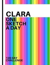 Clara: Personalized colorful rainbow sketchbook with name