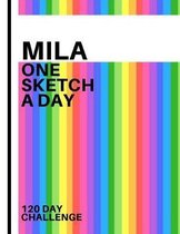 Mila: Personalized colorful rainbow sketchbook with name