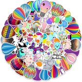 Winkrs | Ballonenstickers | Ballon | vrolijke stickers |  50 stuks voor laptop, muur, journal, etc.