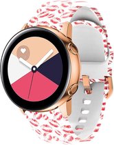 YONO Siliconen Special Bandje 20mm - Horlogebandje geschikt voor Samsung Galaxy Watch 6 / 5 / Pro / 4 / 3 / Active 2 - Polar Ignite / Unite – Huawei - Kusje