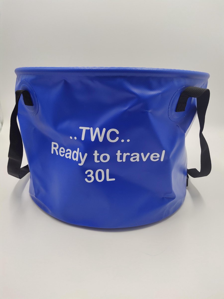 TWC Opvouwbare emmer - blauw 30L - wasbak - emmer - camping