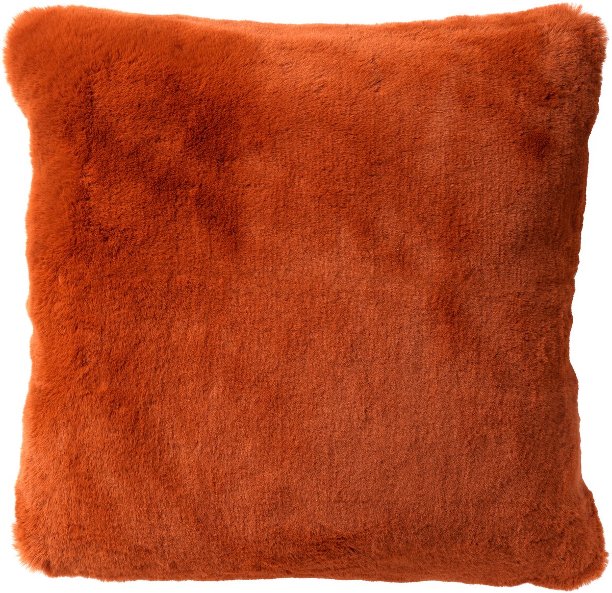 Dutch Decor ZAYA - Kussenhoes 45x45 cm - bontlook - effen kleur - Potters Clay - oranje - met rits - zonder binnenkussen Terracotta