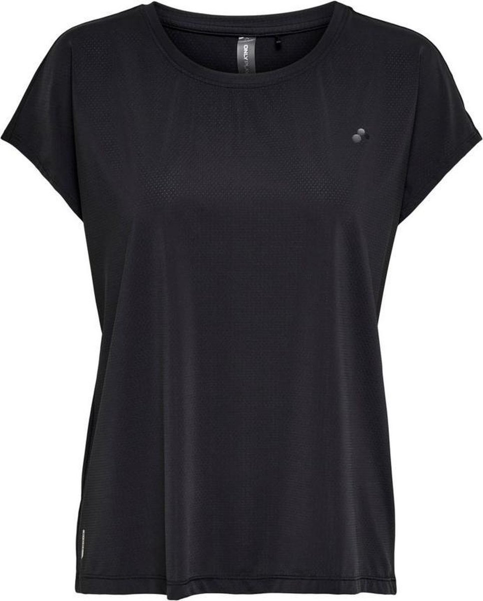Only Fontanne SS Loose Train dames sportshirt zwart