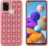 iMoshion Pop It Fidget Toy - Pop It hoesje voor de Samsung Galaxy A21s - Roze