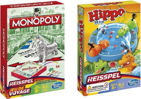 Afbeelding van het spel Reisspel - Monopoly - Hippo - Set van 2