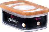 Maximum - Vershoudbakje Bamboo 480ml met open deksel - Organizer in verschillende maten - Opbergdozen kunststof stapelbaar - Vershoudbakjes luchtdicht