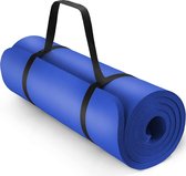 Yoga mat donkerblauw 1 cm dik