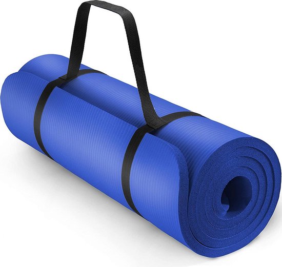 Yoga mat donkerblauw 1 cm dik | bol.com