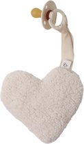 LOVEissue speenknuffeltje hart teddy off white | BIBS fopspeen Ivory T2 | 6 t/m 18 mnd