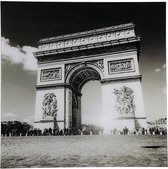 Decostar Schilderij Arc de triomphe| 80 x 80 cm | Zwart/wit