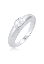 Elli Ring Damesring Solitaire Ovaal met Zirkonia Kristal in 925 Sterling Zilver