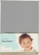 Briljant Baby - Hoeslaken Jersey - 40x80/90cm - Grijs - Wieg Hoeslaken