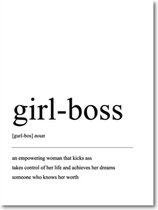 Poster - Girl Boss - muurposter - Wanddecoratie met tekst