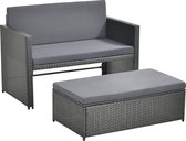 Tuinset | lounge set | tuinset 2-delig | tuinset 2 persoons | loungeset 2-delig | loungeset wicker | loungeset tuinmeubels | tuinstoel kunststof | loungeset kussen | tuinstoel wicker | wicker