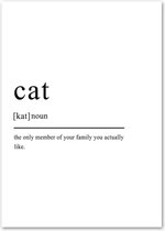 Poster - Cat - muurposter - Wanddecoratie met tekst