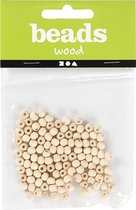 Houten kralen. 5 mm. 1.5 mm. grass wood- 100 st