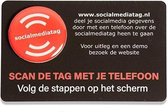 Socialmediatag (rood) Contactloos socials delen - Social Media - NFC Sticker - NFC Tags - Visitekaartje - Telefoon Sticker