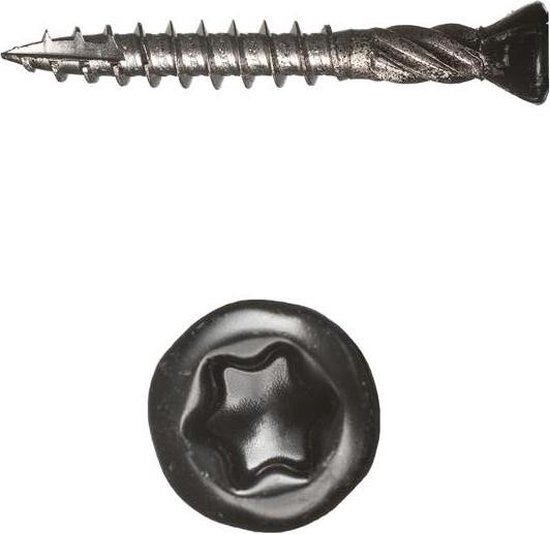 CONTEQ - Potdekselschroeven 5, 0 x 40 mm (250 pièces) TX-25 tête de lentille noire RAL 9005 - RVS 410 acier inoxydable trempé