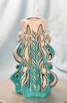 Kaars, handgesneden, 23 cm 50502 (zeer exclusief) - Gemaakt door Candles by Milanne