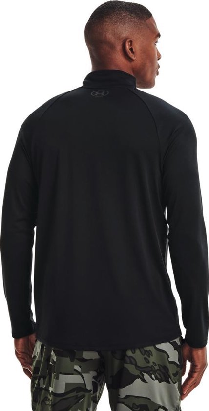 Under Armour UA Tech 2.0 1/2 Zip-BLK Heren Sporttrui - Zwart - Charcoal