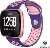 Siliconen Smartwatch bandje - Geschikt voor  Fitbit Versa / Versa 2 sport band - paars/roze - Strap-it Horlogeband / Polsband / Armband
