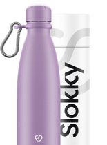 Slokky - Pastel Purple Thermosfles, Dop & Karabijnhaak - 500ml